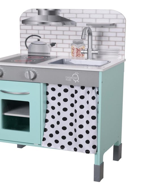 Cuisine enfant en bois hauteur réglable jeux de rôle imitation garçon fille bleu - Kiabi