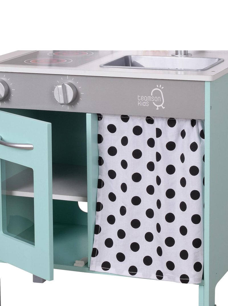 Cuisine enfant en bois hauteur réglable jeux de rôle imitation garçon fille bleu N/A - Kiabi