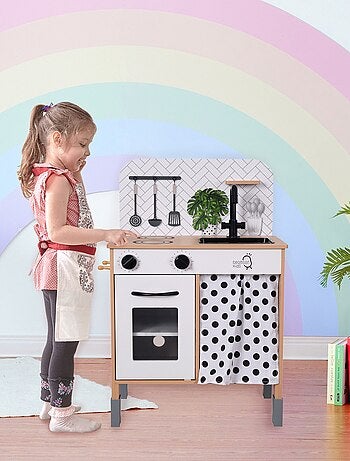 Cuisine enfant en bois hauteur réglable jeux de rôle imitation garçon fille