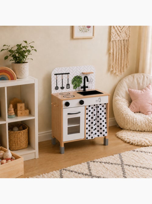 Cuisine enfant en bois hauteur réglable jeux de rôle imitation garçon fille - Kiabi Cuisine enfant en bois hauteur réglable jeux de rôle imitation garçon fille - Kiabi