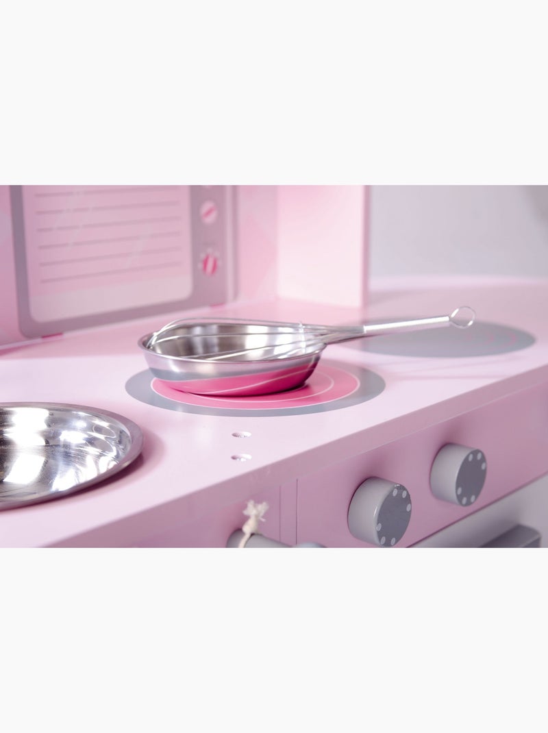 Cuisine enfant en bois massif + Accessoires ROBA Rose clair - Kiabi