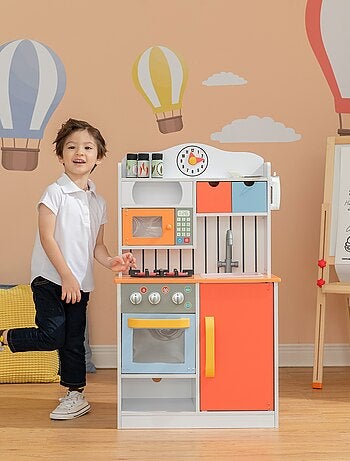 Cuisine enfant Florence dinette en bois 5 accessoires jeux d'imitation