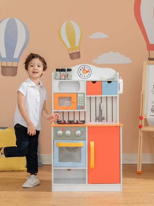 Cuisine enfant Florence dinette en bois 5 accessoires jeux d'imitation - Kiabi