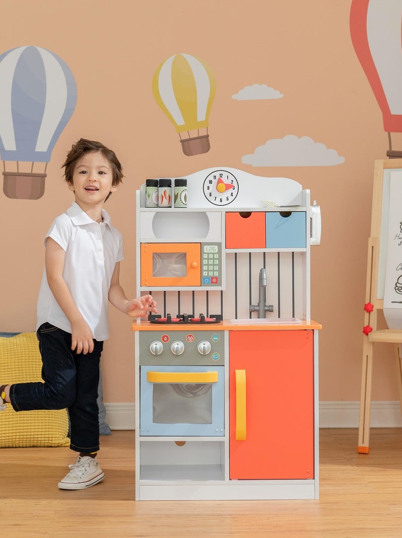 Cuisine enfant Florence dinette en bois 5 accessoires jeux d'imitation N/A - Kiabi