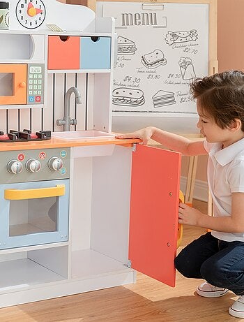 Cuisine enfant Florence dinette en bois 5 accessoires jeux d'imitation Teamson Kids