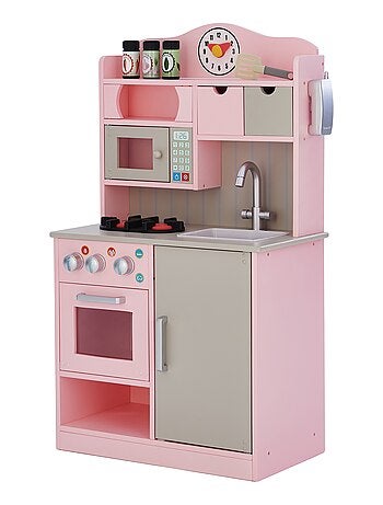 Cuisine enfant Florence dinette en bois avec accessoires fille garçon rose Teamson Kids TD-11708P