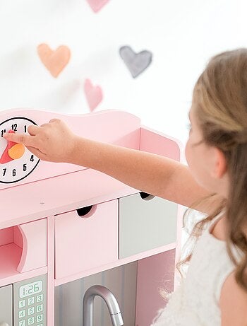 Cuisine enfant Florence dinette en bois avec accessoires fille garçon rose Teamson Kids TD-11708P