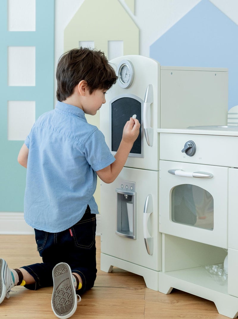 Cuisine enfant Little Chef dinette en bois blanche fille garçon jeux TD-11413W N/A - Kiabi