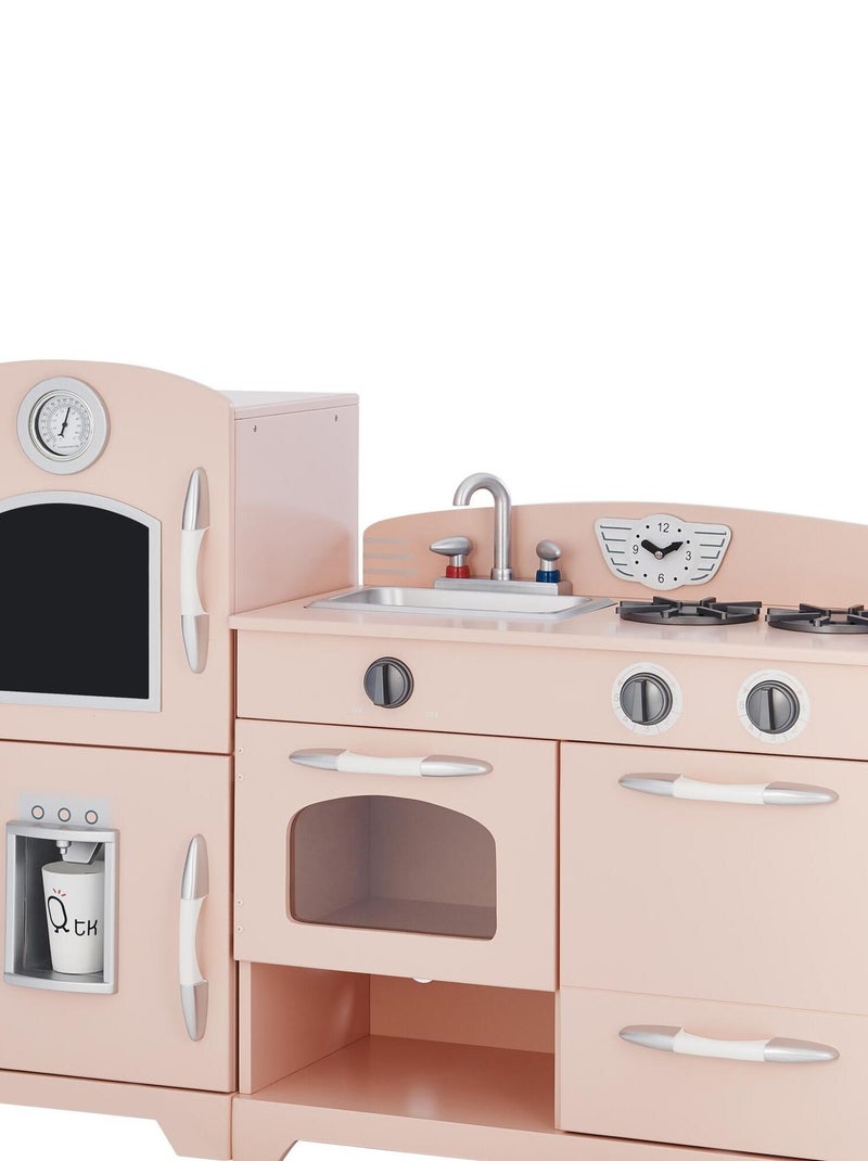 Cuisine enfant Little Chef dinette en bois rose fille garçon jeux TD-11413P N/A - Kiabi