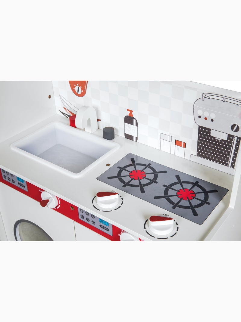 Cuisine équipée en bois ROBA Blanc Rouge - Kiabi