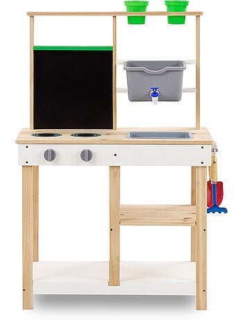 Cuisine Extérieure Bois avec Accessoires et Évier, 96cm