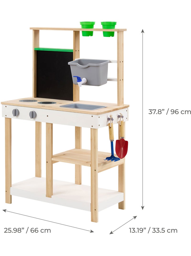 Cuisine Extérieure Bois avec Accessoires et Évier, 96cm Beige - Kiabi