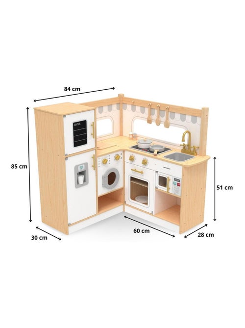 Cuisine interactive bois frigo et micro-ondes Mamabrum - Kiabi