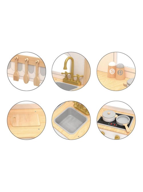 Cuisine interactive bois frigo et micro-ondes Mamabrum - Kiabi