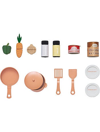 Cuisine jouet bois modulable, 14 accessoires, 92cm, Blanc,
