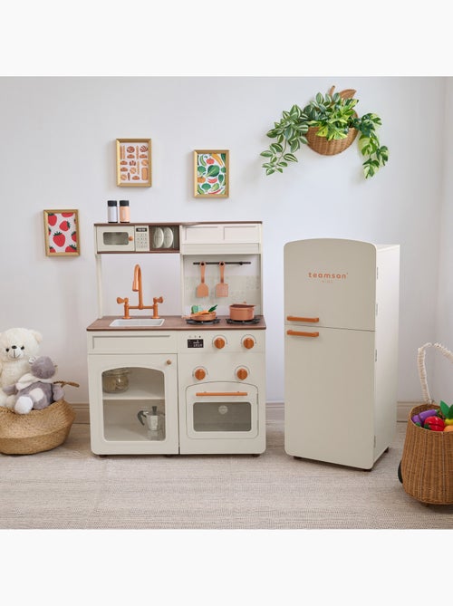 Cuisine jouet bois modulable, 14 accessoires, 92cm, Blanc, - Kiabi
