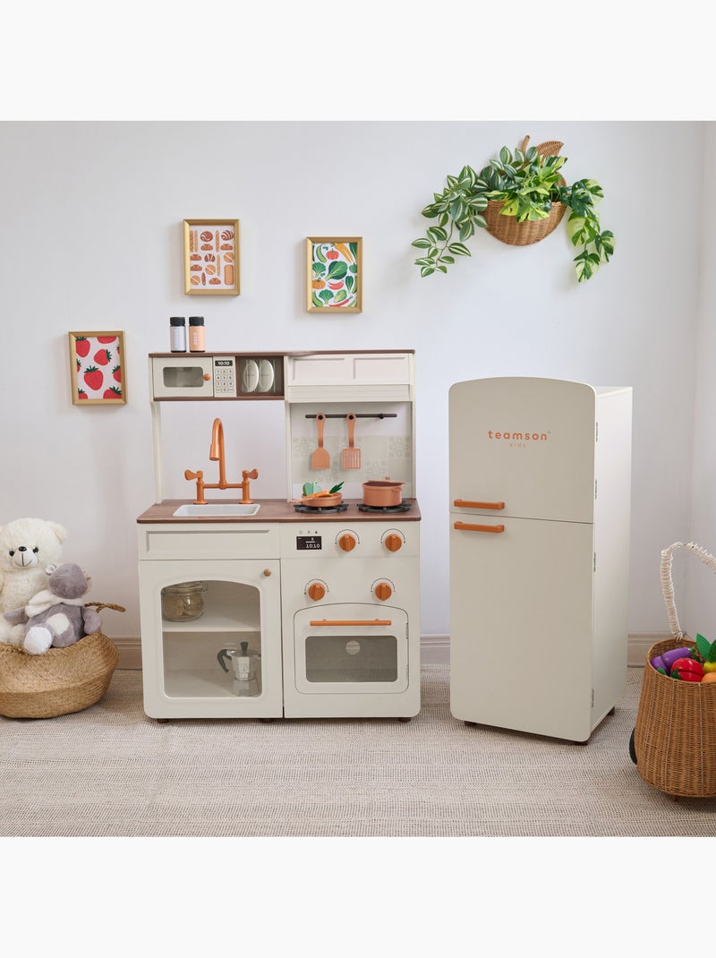 Cuisine jouet bois modulable, 14 accessoires, 92cm, Blanc, Blanc - Kiabi
