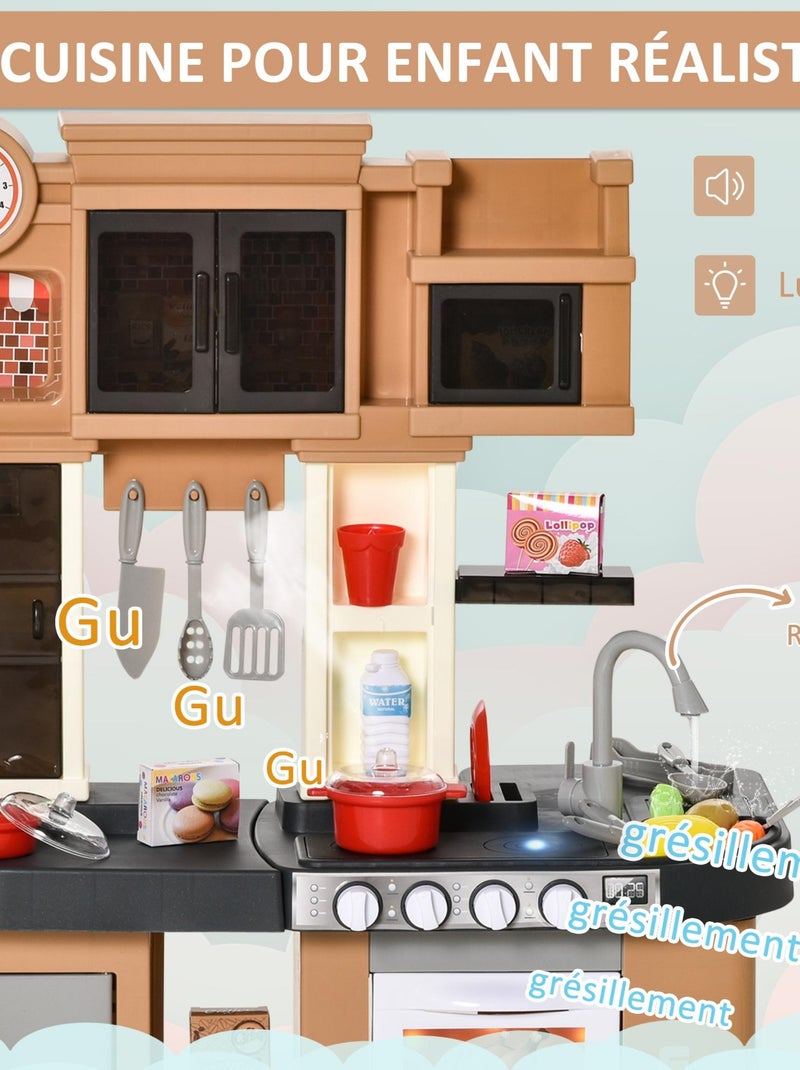 Cuisine pour enfant - dinette - 58 accessoires variés - marron N/A - Kiabi