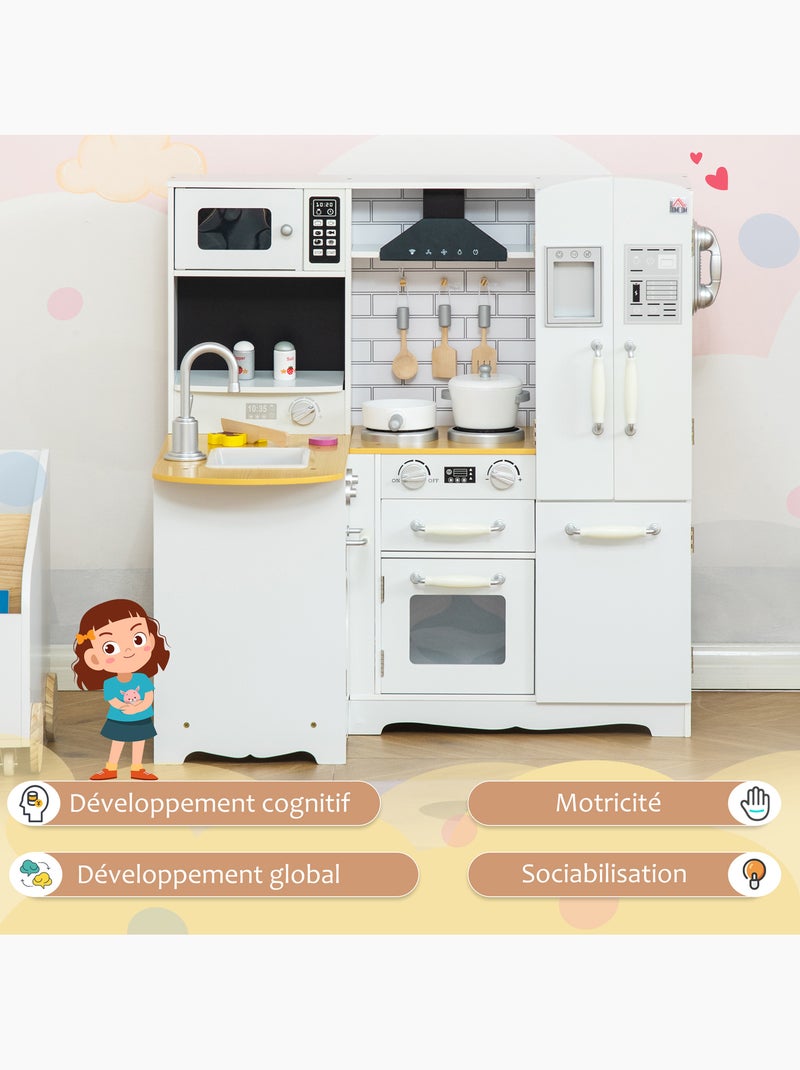 Cuisine pour enfant jeu d'imitation nombreux accessoires rangements Blanc Blanc - Kiabi