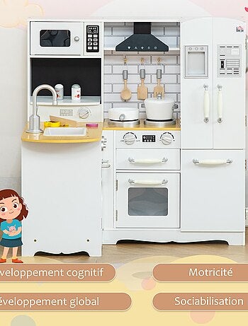 Cuisine pour enfant jeu d'imitation nombreux accessoires rangements