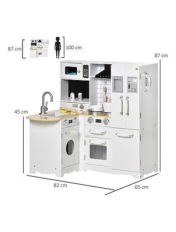 Cuisine pour enfant jeu d'imitation nombreux accessoires rangements