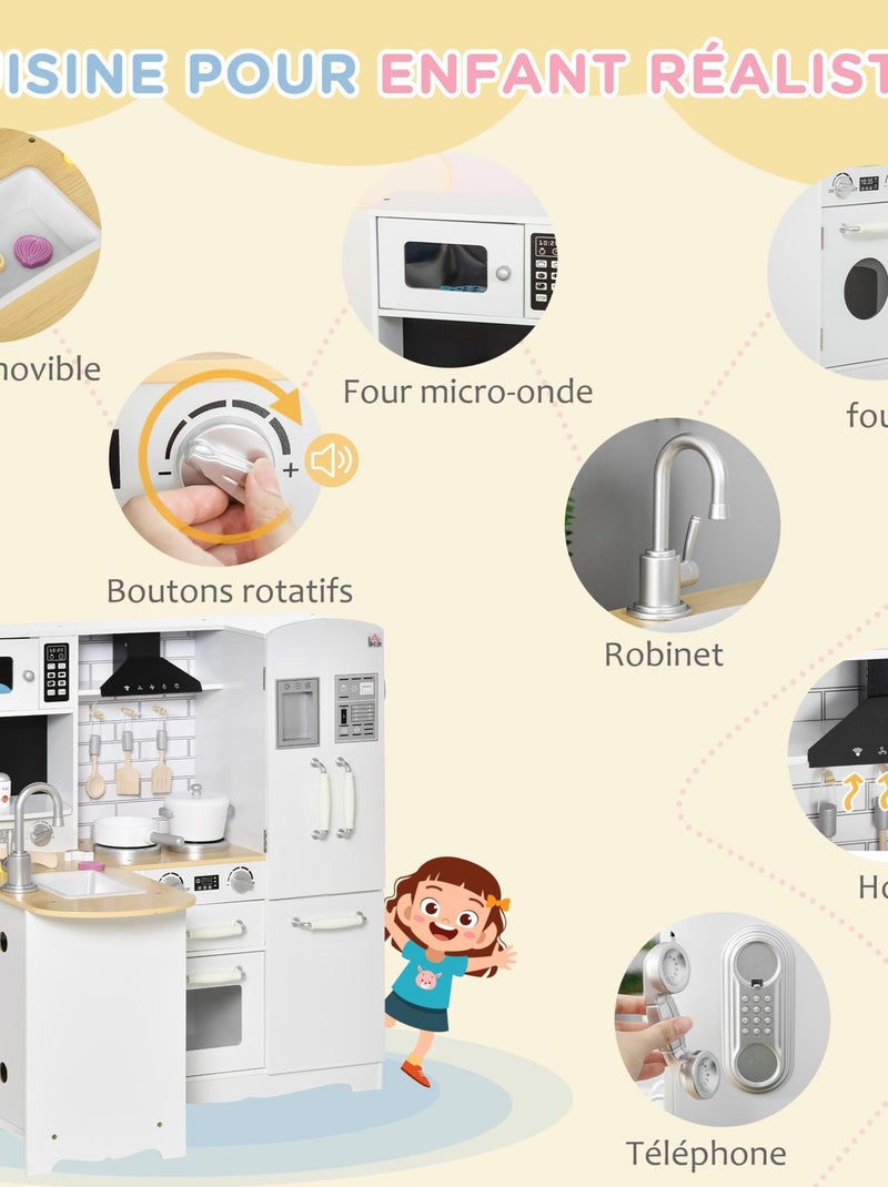Cuisine pour enfant jeu d'imitation nombreux accessoires rangements N/A - Kiabi