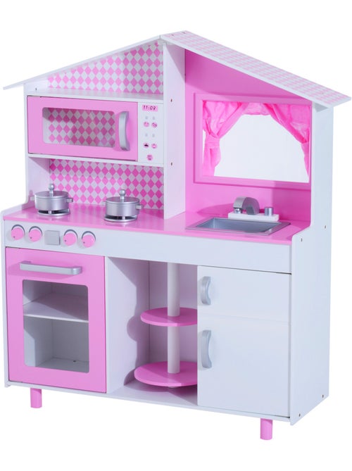 Cuisine pour enfants bois balnc et rose - Kiabi