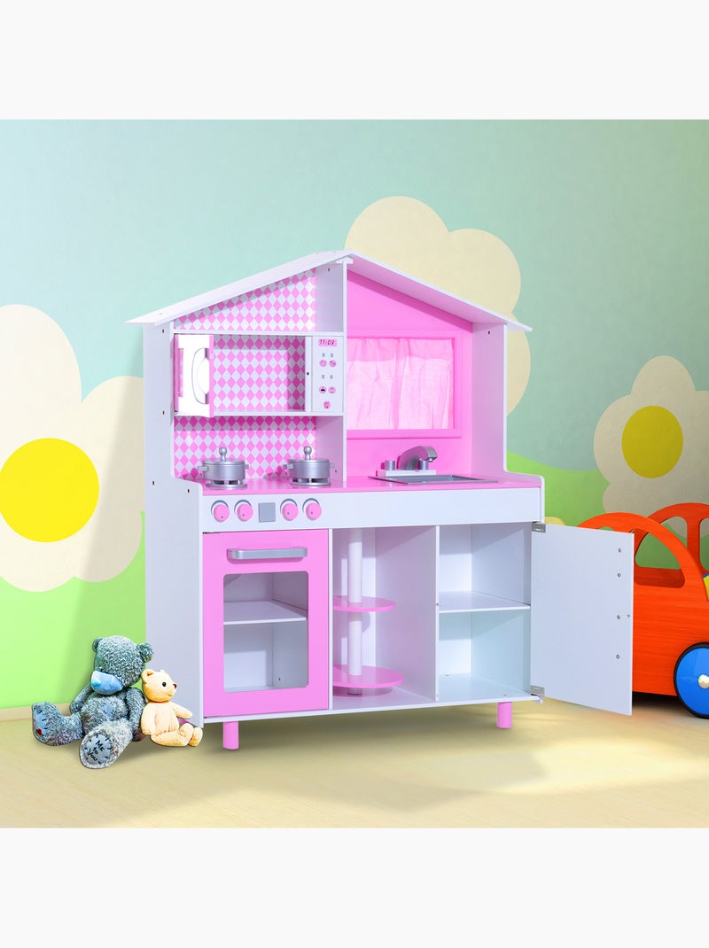 Cuisine pour enfants bois balnc et rose Rose - Kiabi
