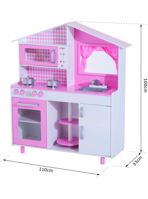 Cuisine pour enfants bois balnc et rose - Kiabi