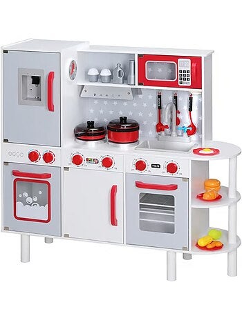 Cuisine pour enfants en bois 91 × 33 × 86/92 cm avec 38 accessoires