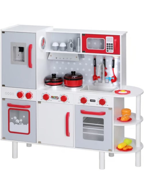 Cuisine pour enfants en bois 91 × 33 × 86/92 cm avec 38 accessoires - Kiabi