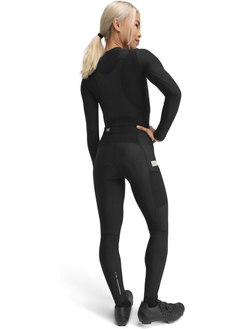 Cuissard long thermique cyclisme gravel femme cyclisme femme delta Noir - Kiabi