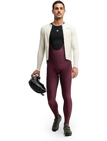 Cuissard long thermique cyclisme gravel homme cyclisme homme apalache burgundy