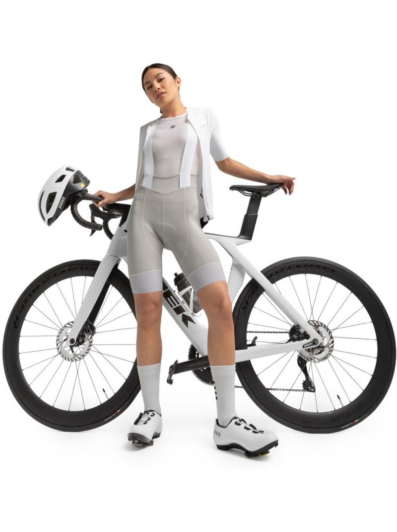 Cuissard vélo court en tissu recyclé femme cyclisme femme sía Blanc Gris - Kiabi