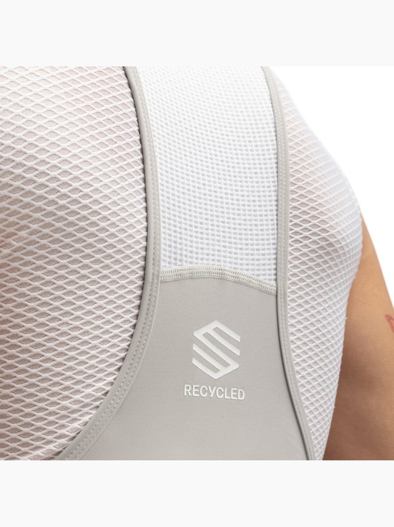 Cuissard vélo court en tissu recyclé femme cyclisme femme sía Blanc Gris - Kiabi