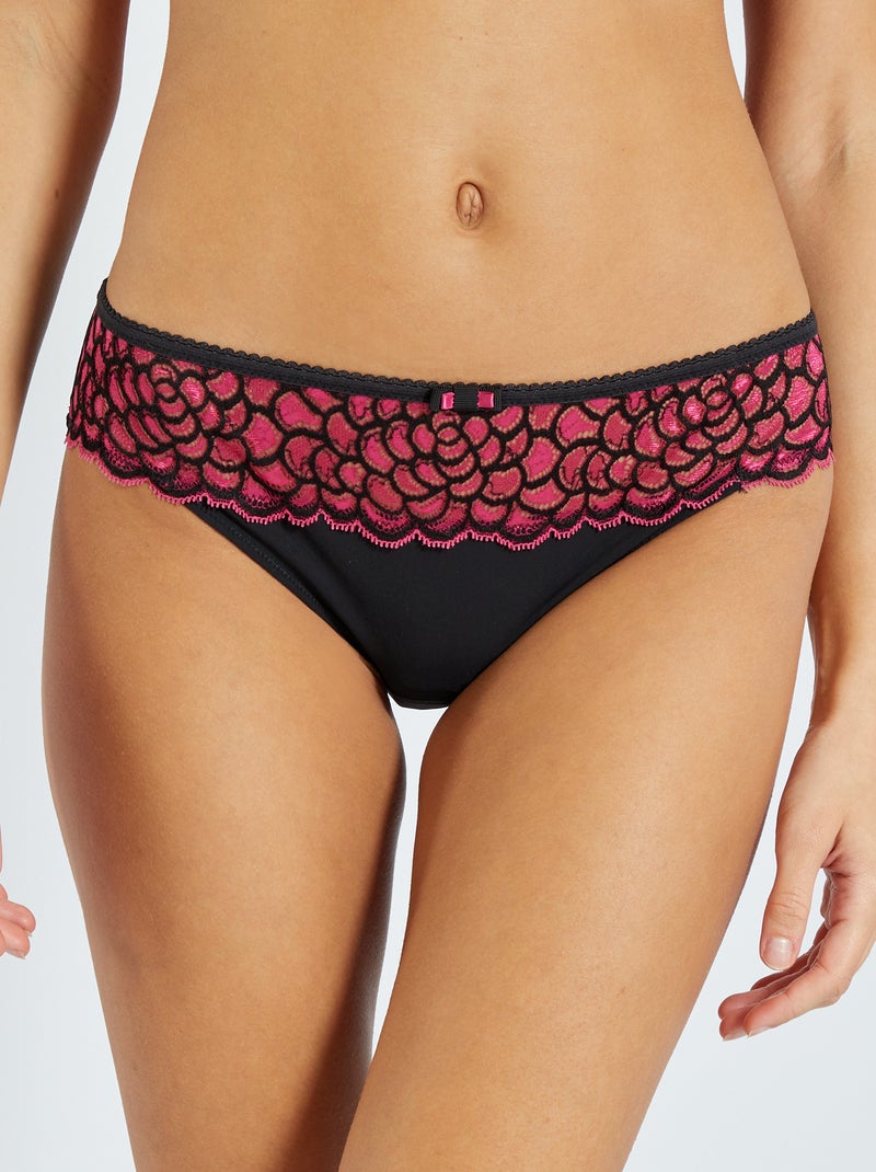 Culotte 'Bestform' noir/rose - Kiabi