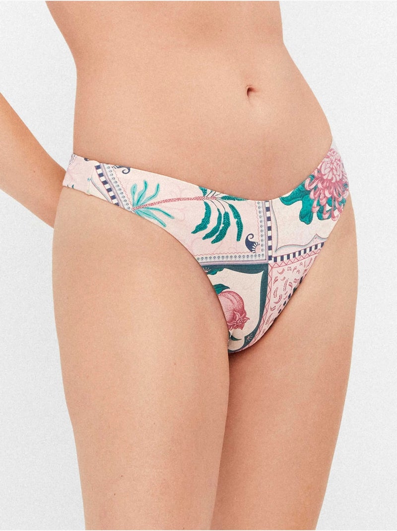 Culotte bikini brésilien coupe en v Multicolore - Kiabi
