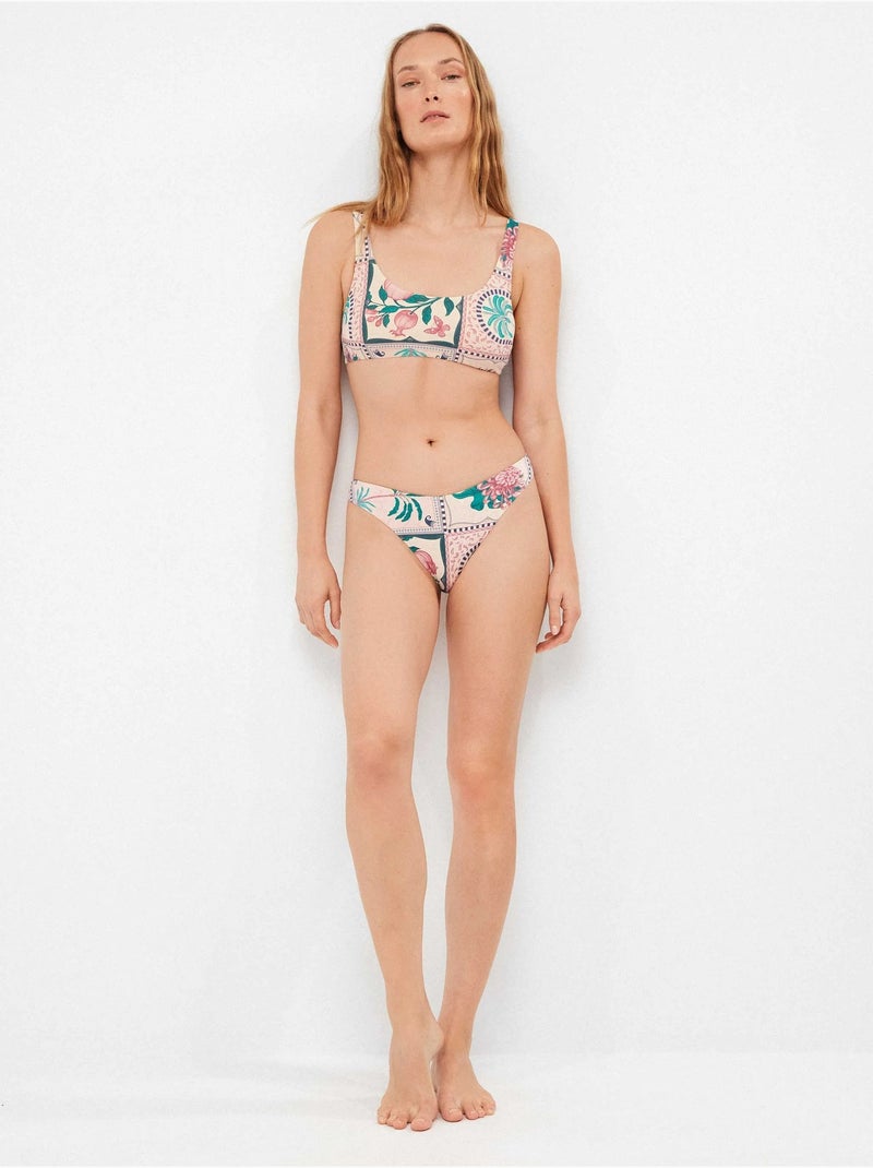 Culotte bikini brésilien coupe en v Multicolore - Kiabi
