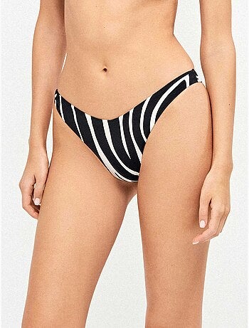 Culotte bikini brésilien coupe v imprimé animal zèbre