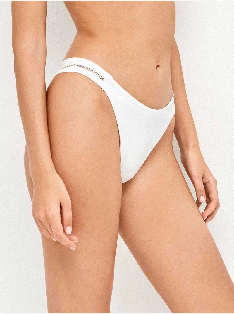 Culotte bikini brésilien découpé Ivoire - Kiabi