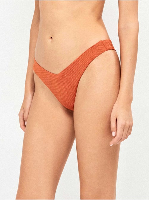 Culotte bikini brésilien en piqué lurex doré - Kiabi Culotte bikini brésilien en piqué lurex doré - Kiabi