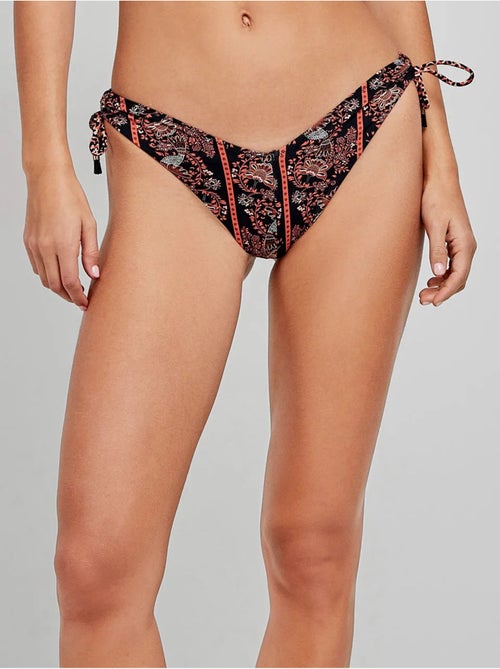Culotte bikini brésilien en tissu imprimé et coupe en v - Kiabi Culotte bikini brésilien en tissu imprimé et coupe en v - Kiabi