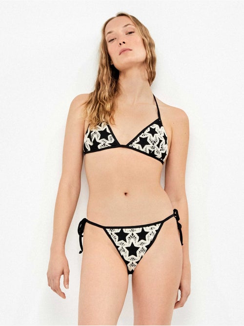 Culotte bikini crochet bandes latérales - Kiabi
