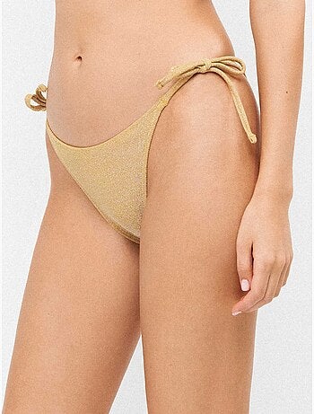 Culotte bikini en tissu brillant
