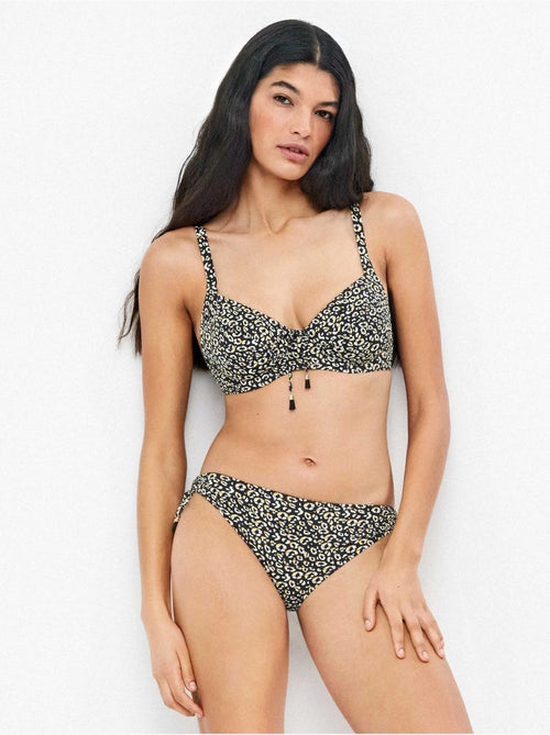 Culotte bikini haute et ajustable en tissu imprimé animal. - Kiabi Culotte bikini haute et ajustable en tissu imprimé animal. - Kiabi