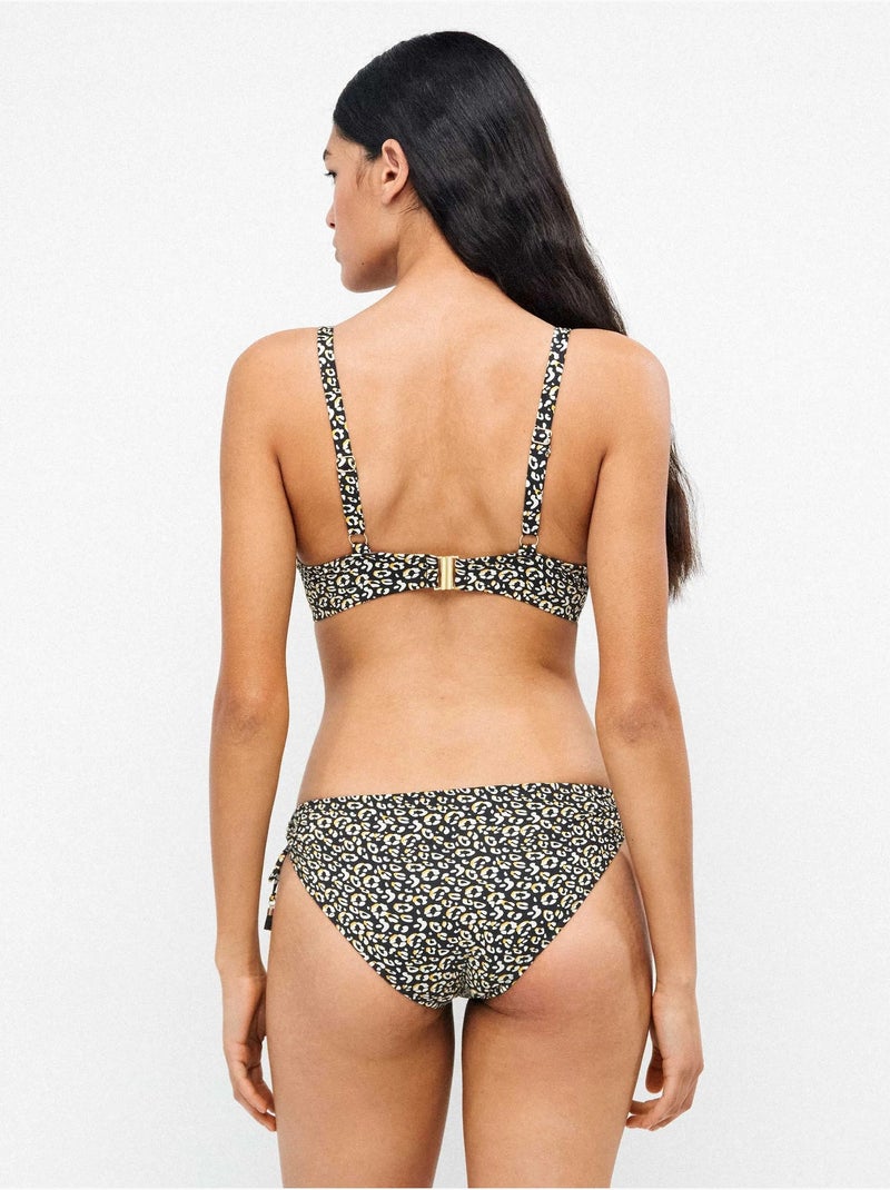 Culotte bikini haute et ajustable en tissu imprimé animal. Multicolore - Kiabi