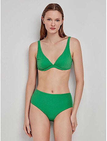 Culotte bikini haute tissu structuré