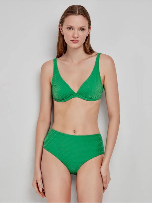 Culotte bikini haute tissu structuré - Kiabi Culotte bikini haute tissu structuré - Kiabi