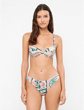 Culotte bikini imprimé mosaïque inspiration tropicale