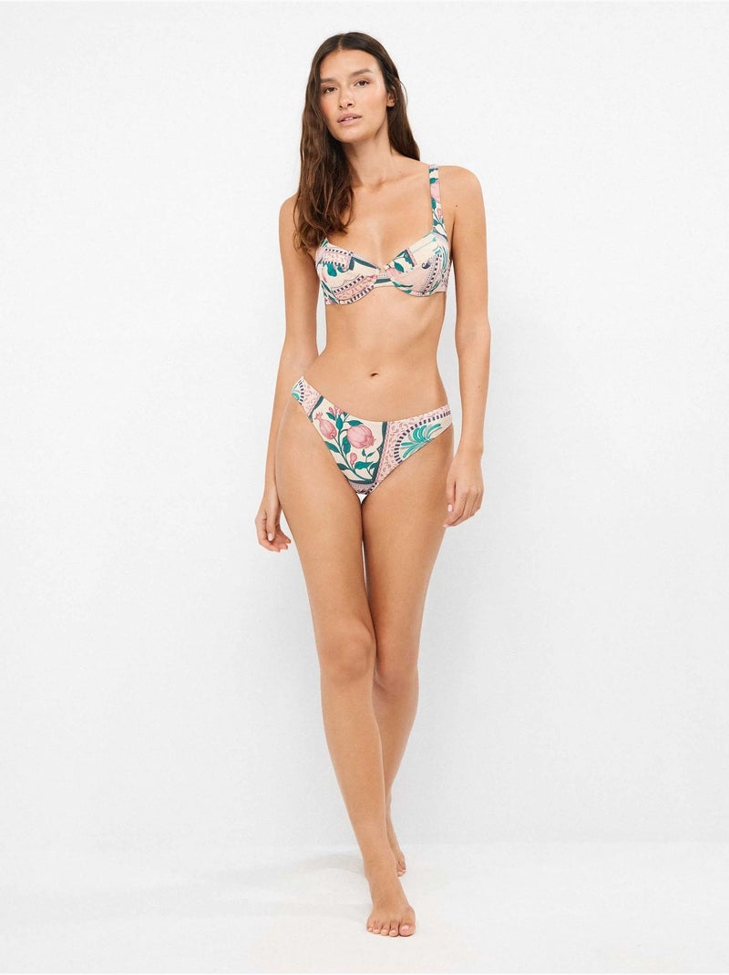 Culotte bikini imprimé mosaïque inspiration tropicale Multicolore - Kiabi